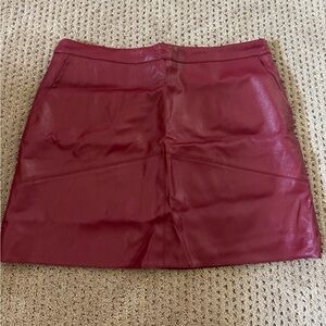 Lulus Red Leather Mini Skirt